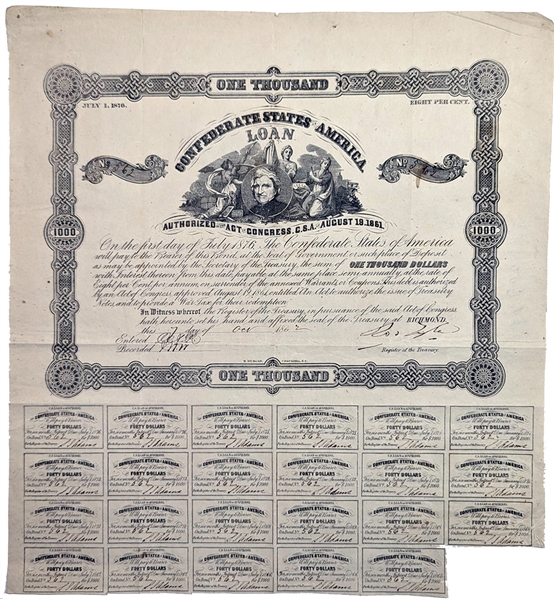 John Henry Winder, Confederate Army Brigadier General Is Honored  On This Bond