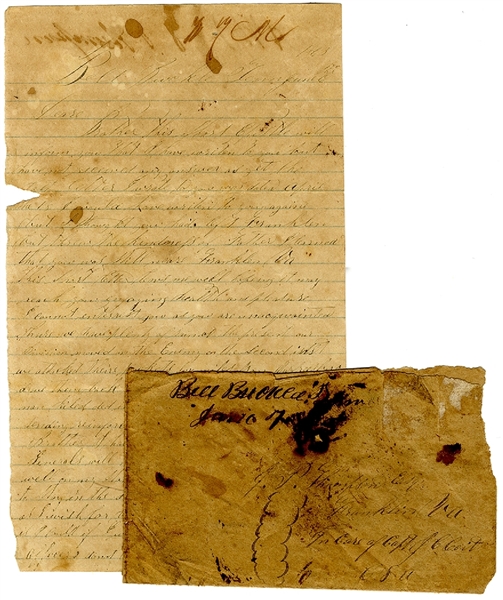 Arkansas Confederate Letter by Future KIA Soldier