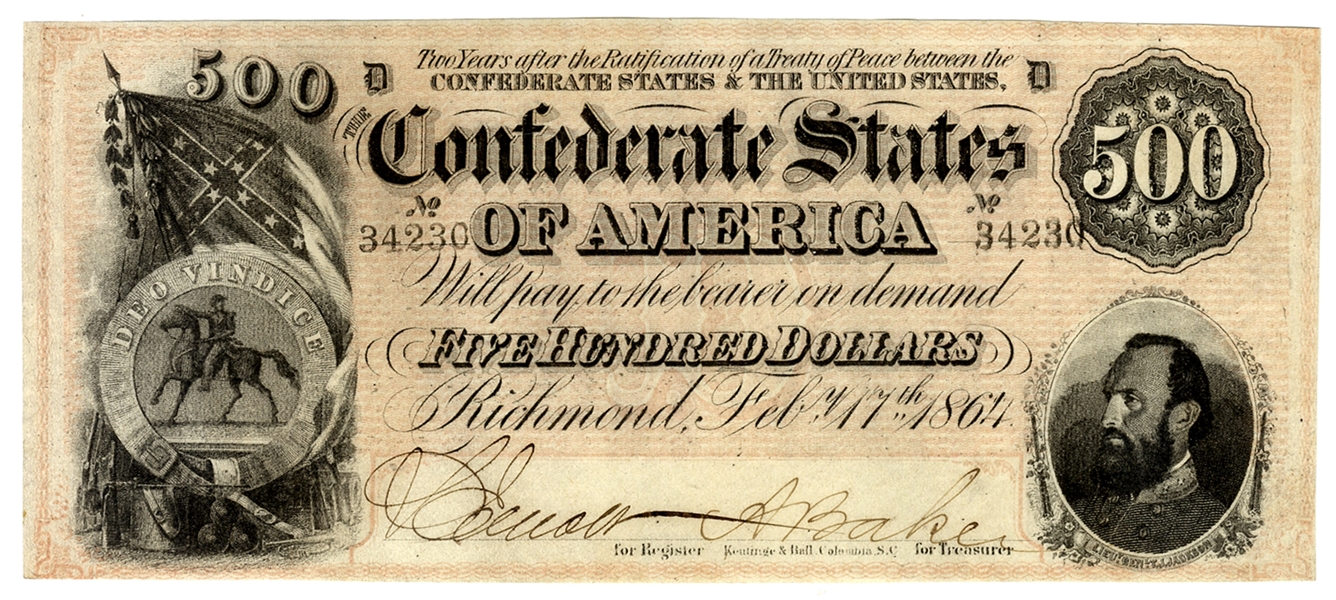 Very Nice Confederate Bill