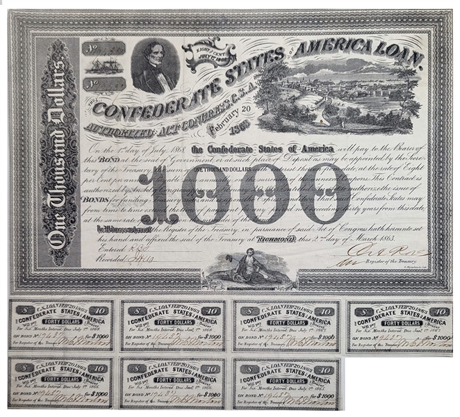 President Davis Image on the $1000 Bond