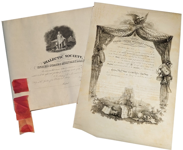 A Pair Of West Point Document For Future Union Officer - 1861