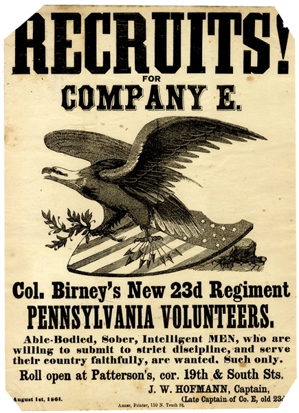 Graphic Pennsylvania Recruiting Broadside