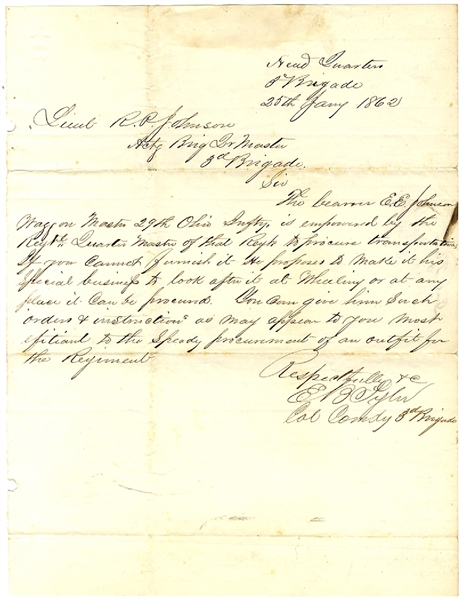 President James Garfield Lost An Election To This Man: Brigadier General Erastus Barnard Tyler Letter.