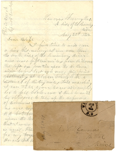 EDWARDS WRITES USING CONFEDERATE PAPER & ENVELOPE