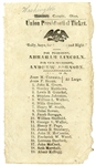 One Of The More Scarce Lincoln Electoral Ticket - Cast In The Field