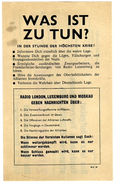 Allies Direct Germans to UN Radio