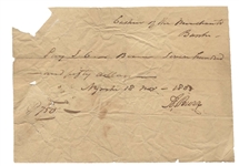 Aaron Burr Signed Check