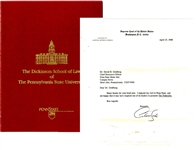 Penn. State Honors Justice Antonin Scalia - Scalia Sends A Letter of Appreciation
