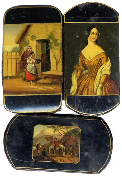 Set of Papier Mache Cigar Cases