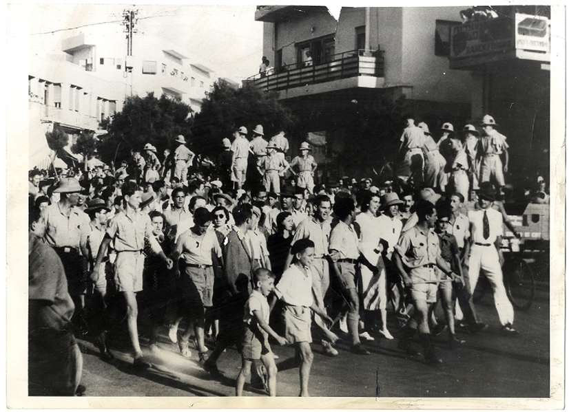 Demonstrating The Hanging Of A Member Of Irgun - First Hanging In Palestine In 1,900 Years