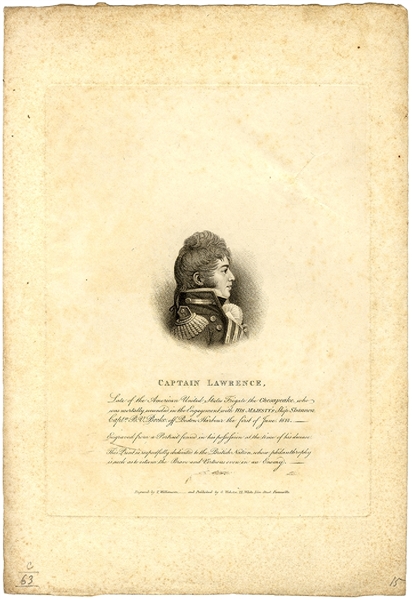 Very Unusual Dedication of this British Engraving Of Captain Lawrence