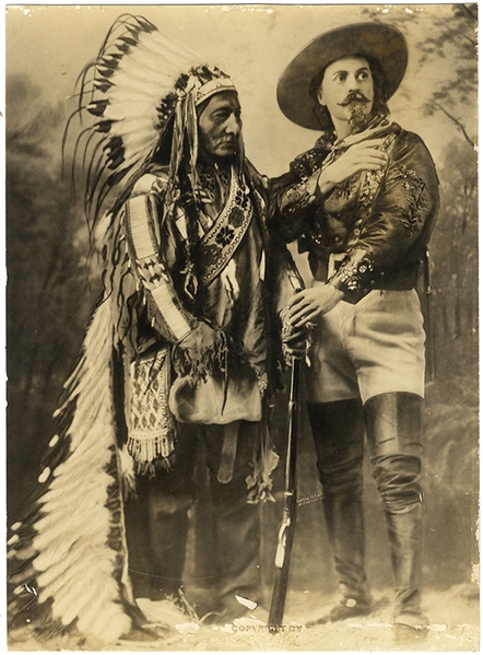 Familiar Sepia Image of Buffalo Bill and Sitting Bull, circa 1903