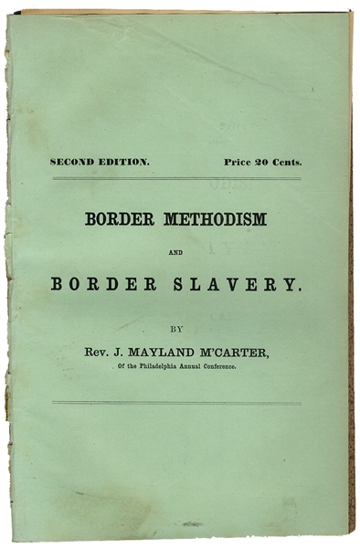 The Methodist Church Adopts An Accommodation To Accept Slavery In The Border States