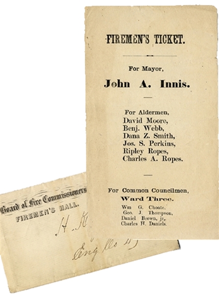 Scarce Electoral Ticket For Member of the Underground Railroad