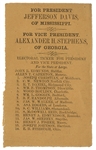 Jefferson Davis and Alexander Stephens Virginia Electoral Ticket