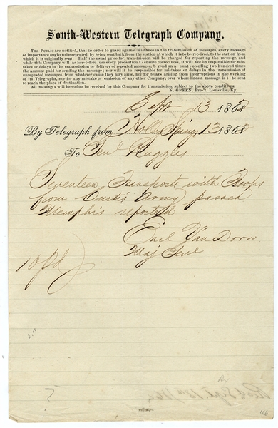  President Abraham Lincoln Declared Van Dorn a Pirate Under the Laws of the U.S. for seizure of vessels or goods by persons acting under the authority of the Confederate States.