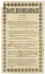 Early Song Sheet Condemning Davis and His Crew