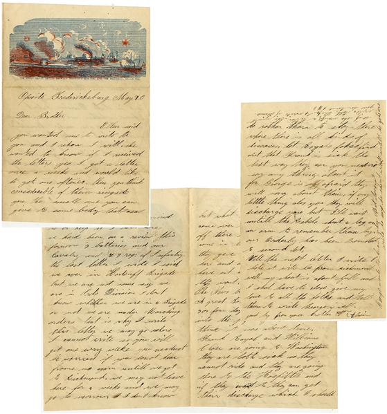 Very Rare Use of The Great Naval Battle Between Ericson's Monitor and Merrimac, March 9th Patriotic Stationery. 