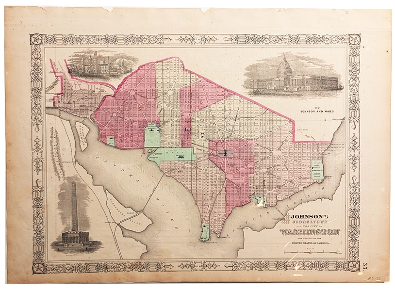 Framable Map Of  Washing , The Capital 