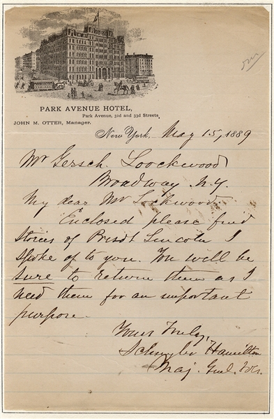 General Hamilton Shares His Abraham Lincoln Letters