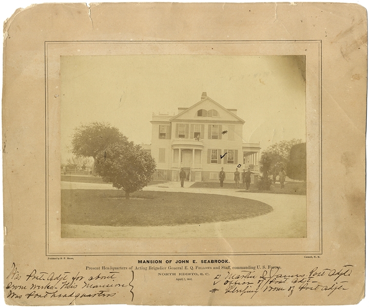 South Carolina Albumen Mounted Photograph Captures Two Black Contraband In The Window