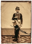 Tinted Tintype of a Union Army Drummer Boy