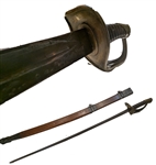 Rare Confederate Cavalry Sabre with Wooden Scabbard and Copper Rivets, attributed to H. Marshall & Co. of Atlanta, Georgia