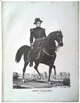 Impressive Print Of Union General  Halleck On Horseback