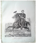 Impressive Print Of Union General  McCook On Horseback