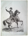 Impressive Print Of Union General  McClernand On Horseback