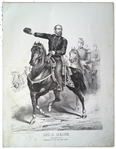 Impressive Print Of Union General  Meade On Horseback