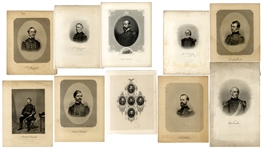 Grouping of Ten Large Format Union Generals  Engravings