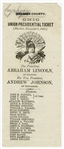 Original  National Democratic Presidential Ticket, Abraham Lincolnn for President and Andrew Johnson for Vice President