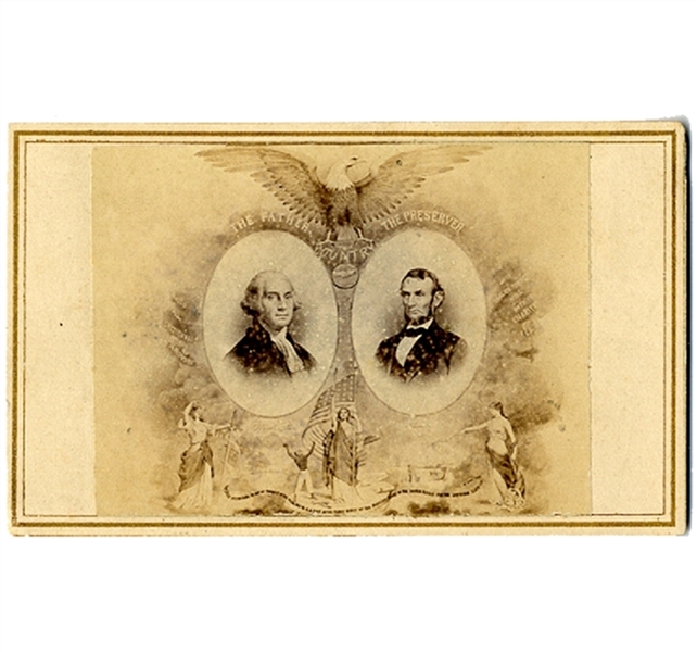 Scarce Image - Washington & Lincoln The Father and The Preserver