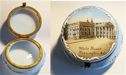 Porcelain White House Trinket Jar