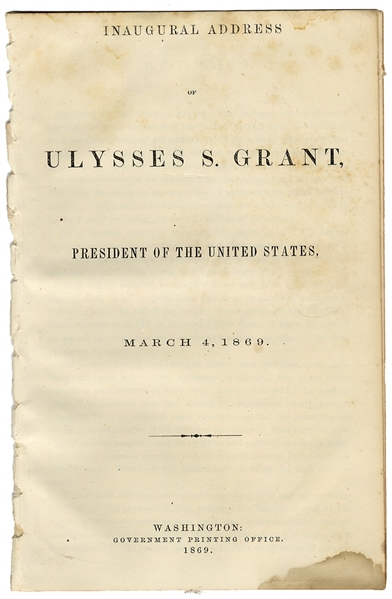 President Grant’s First Inaugural Speech