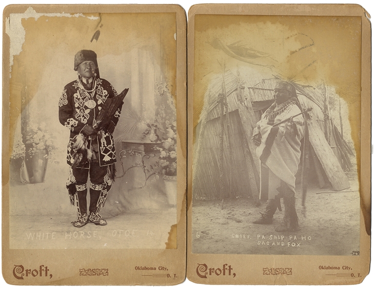 A Pair Of Indian Chiefs Cabinet Cards