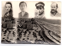 Charming Family Photomontage Against The Coast of Tel-Aviv During The British Mandate Period