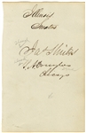 Signatures of The Man Who Challanged Lincoln to a Duel ... And the Man who Challanged Lincoln to the Presidency