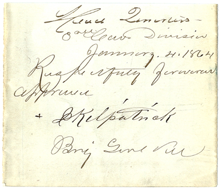 Kilpatrick was the first United States Army officer to be wounded in the Civil War, struck in the thigh by canister fire while leading a company at the Battle of Big Bethel, June 10, 1861 