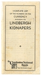 Complete List of the Numbers on The Currency Received by the Lindbergh Kidnapers